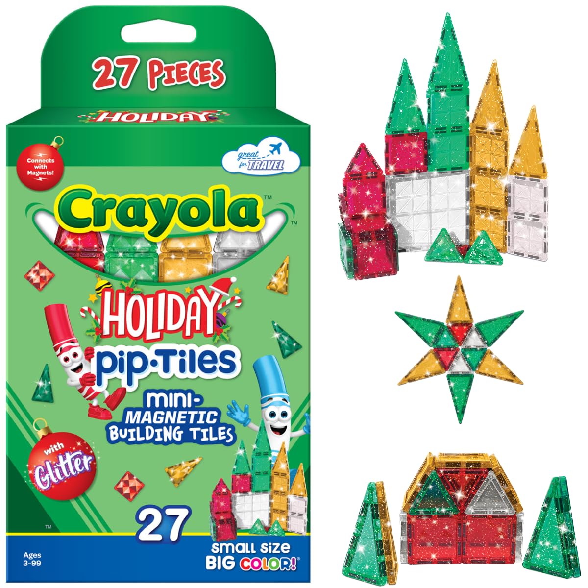 Crayola Mini Magnetic PIP-Tiles, Bold Colors