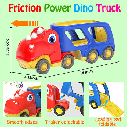 Dinosaur Friction Power Carrier Truck Toy