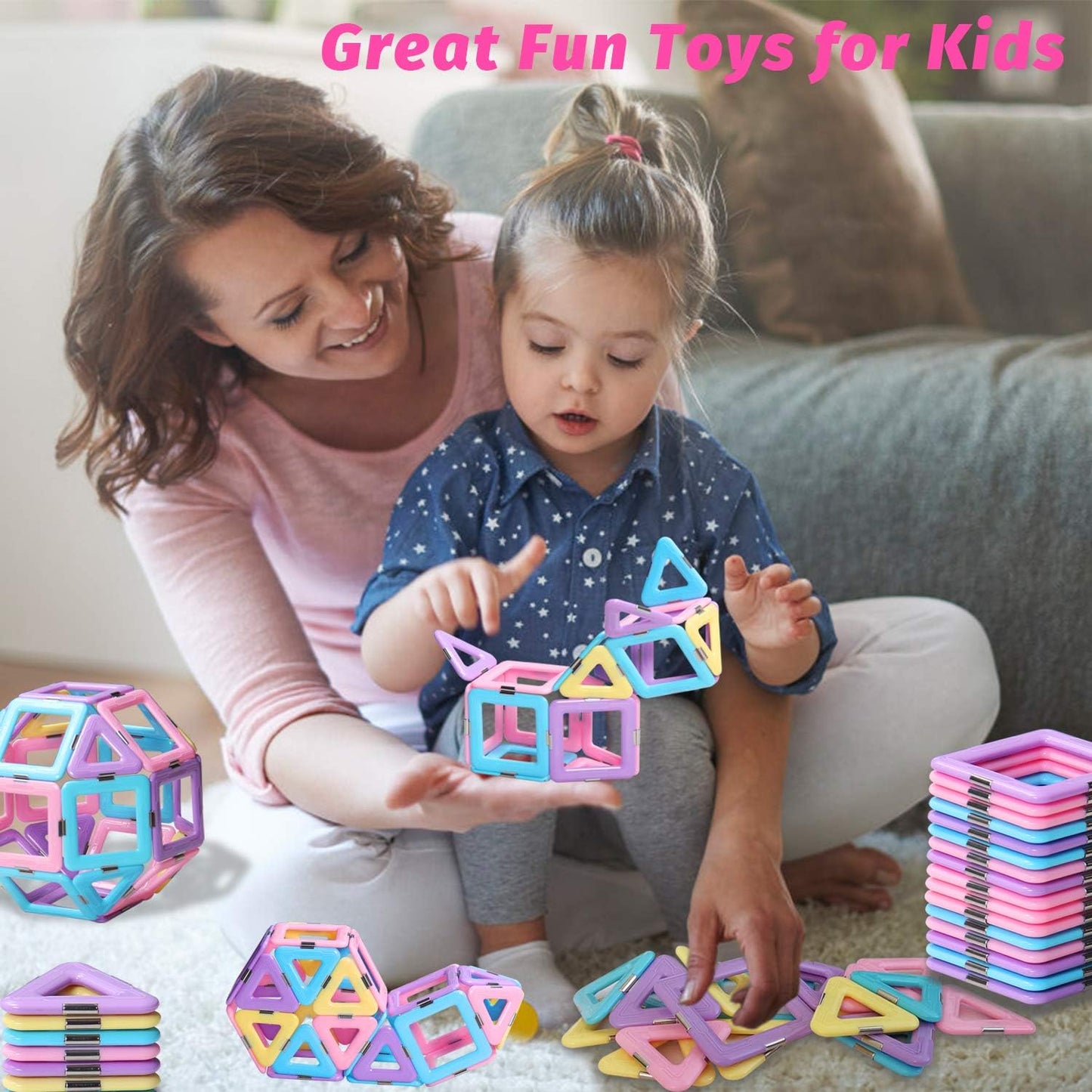Upgrade Building Blocks Magnetic Tiles Set