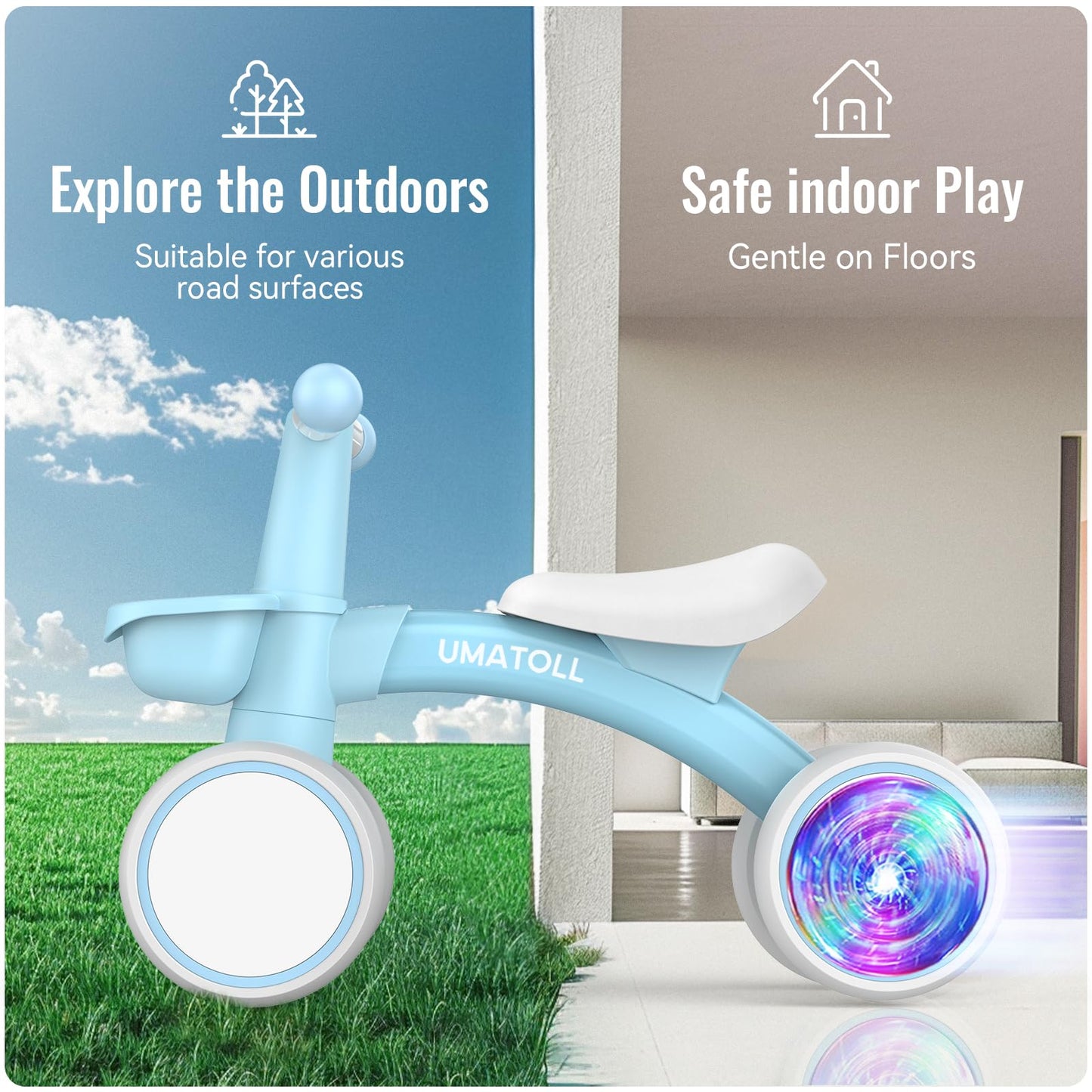 Colorful Lighting Baby Balance Bike Toys