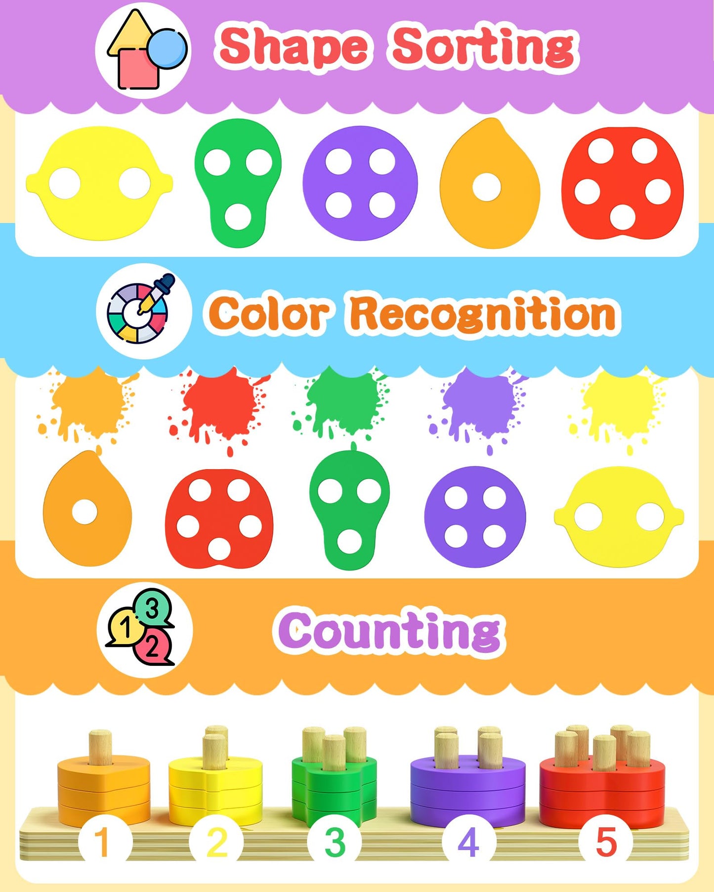 Montessori Toys for 1 2 3 Year Old Boy Girl