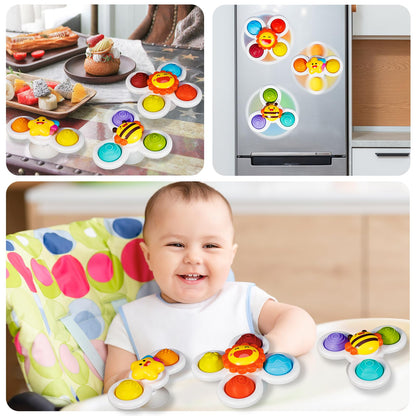 3PCS Pop Suction Cup Spinner Rotatory Toys