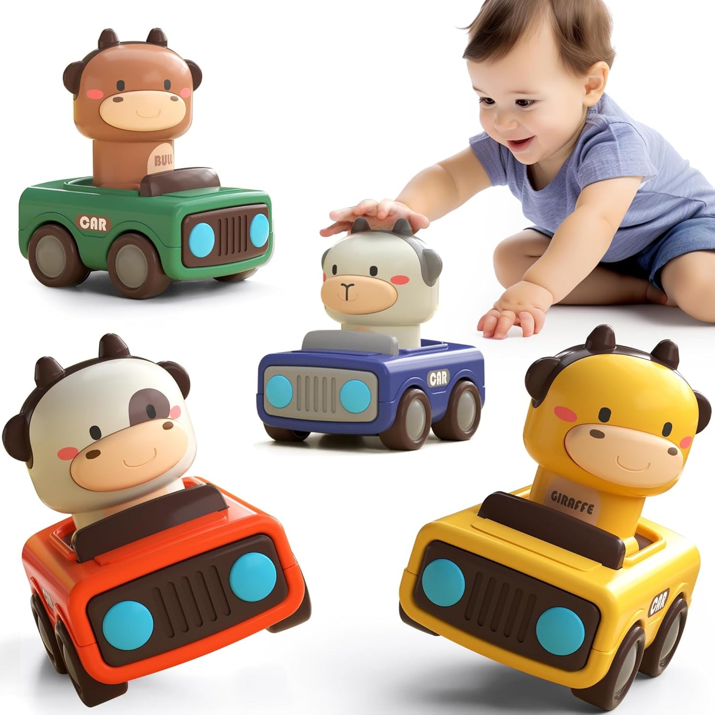 Press to Go Car Toys for Toddlers