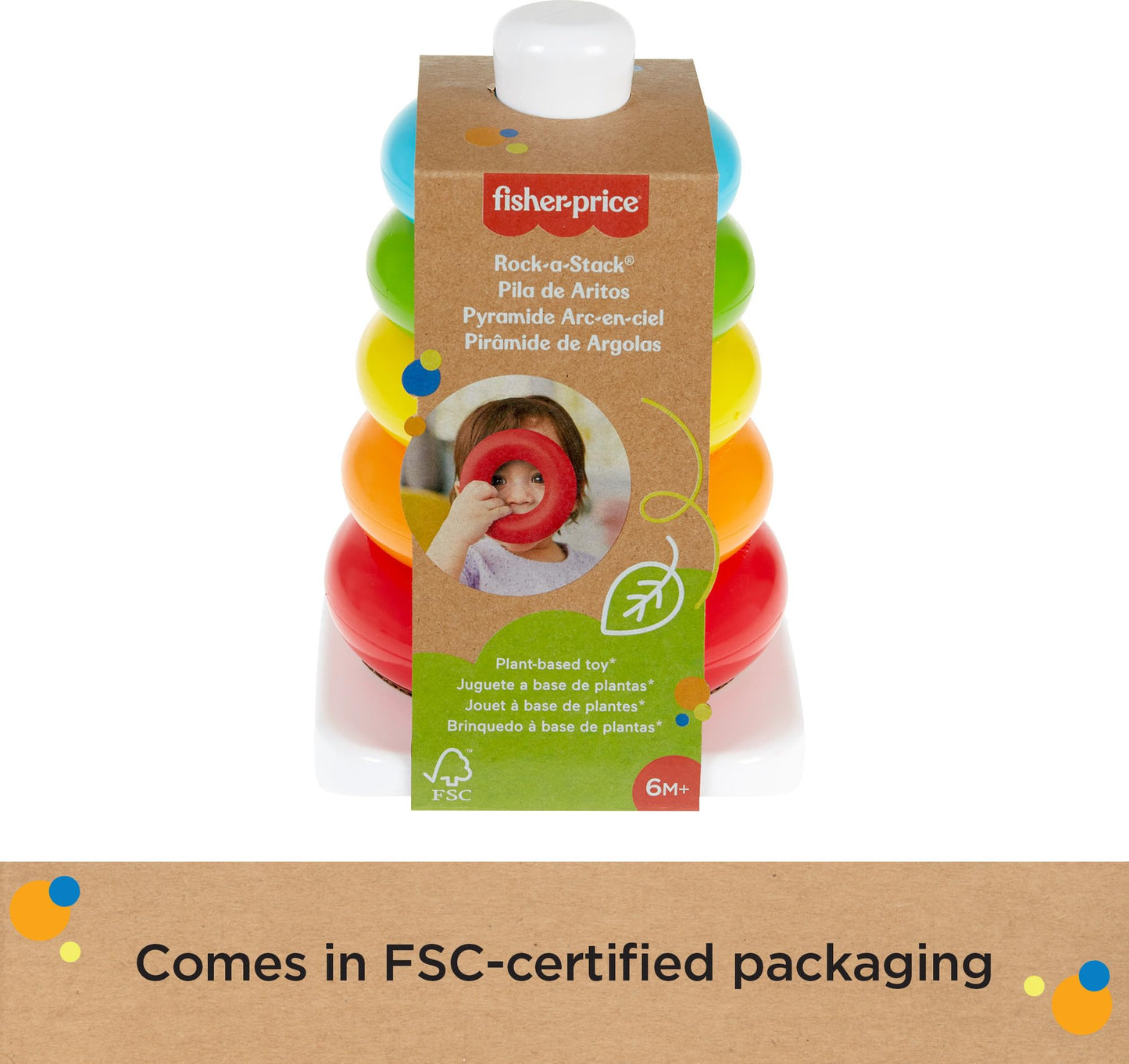 Fisher-Price Infant Toy Set, Baby’s First Blocks (10 Shapes) and Rock-a-Stack Ring Stacking Activity for Ages 6+ Months (Amazon Exclusive)