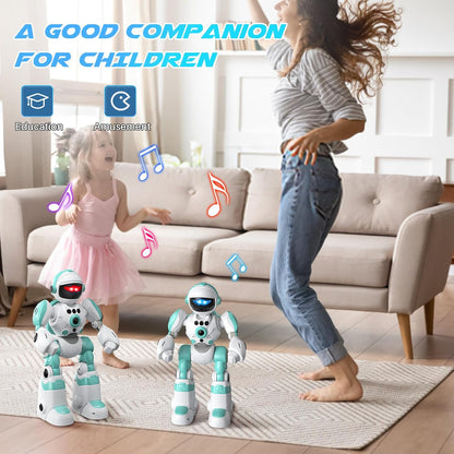 Kids Robot Toys, Remote Control Robot, Programmable Robot with Recorded Voice Music Dance Gesture Control, Gift for Toddler Boys and Girls