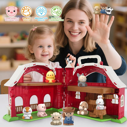 SpringFlower Toddler Farm Playset – Educational & Pretend Play for 1-3 Year Olds