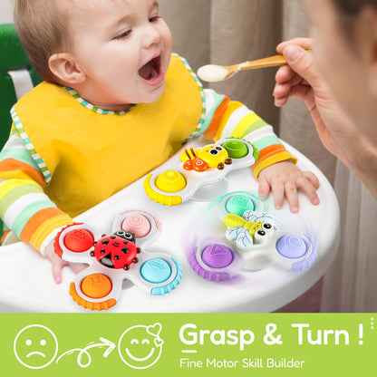 3PCS Pop Suction Cup Spinner Rotatory Toys