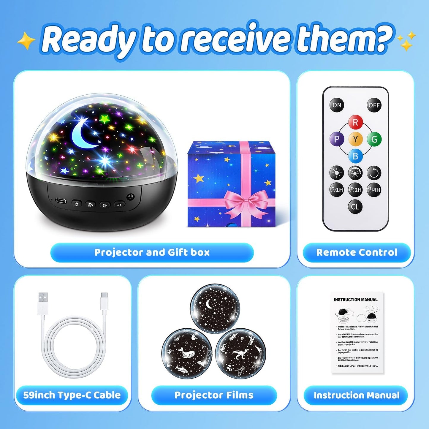 Dinosaur Toys for Kids 3-5,【Remote+3 Films+93 Effects】Dinosaur Toys for Kids 2-4,【3 Timer+5 Brightness】Toys for 5 Year Old Boy Toys Age 3,Rotate Night Light Projector,Toddler Night Light Projector