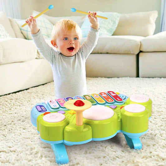 3 in 1 Piano Keyboard Xylophone Drum Set