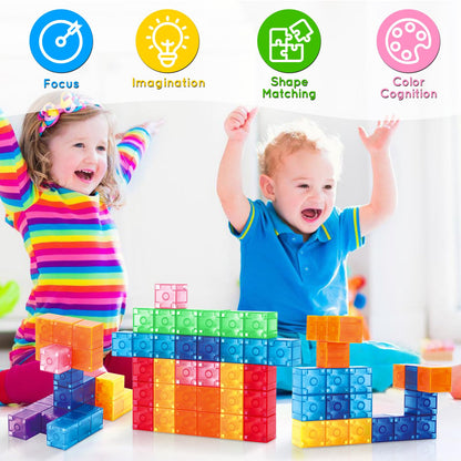 102PCS Ice Castle Magnetic Tiles, 3D Building Blocks STEM Educational Kids Toys for Pretend Play, 3 4 5 6 7 8 Year Old Birthday Gifts for Boys and Girls, Preschool Learning Toys for Birthday