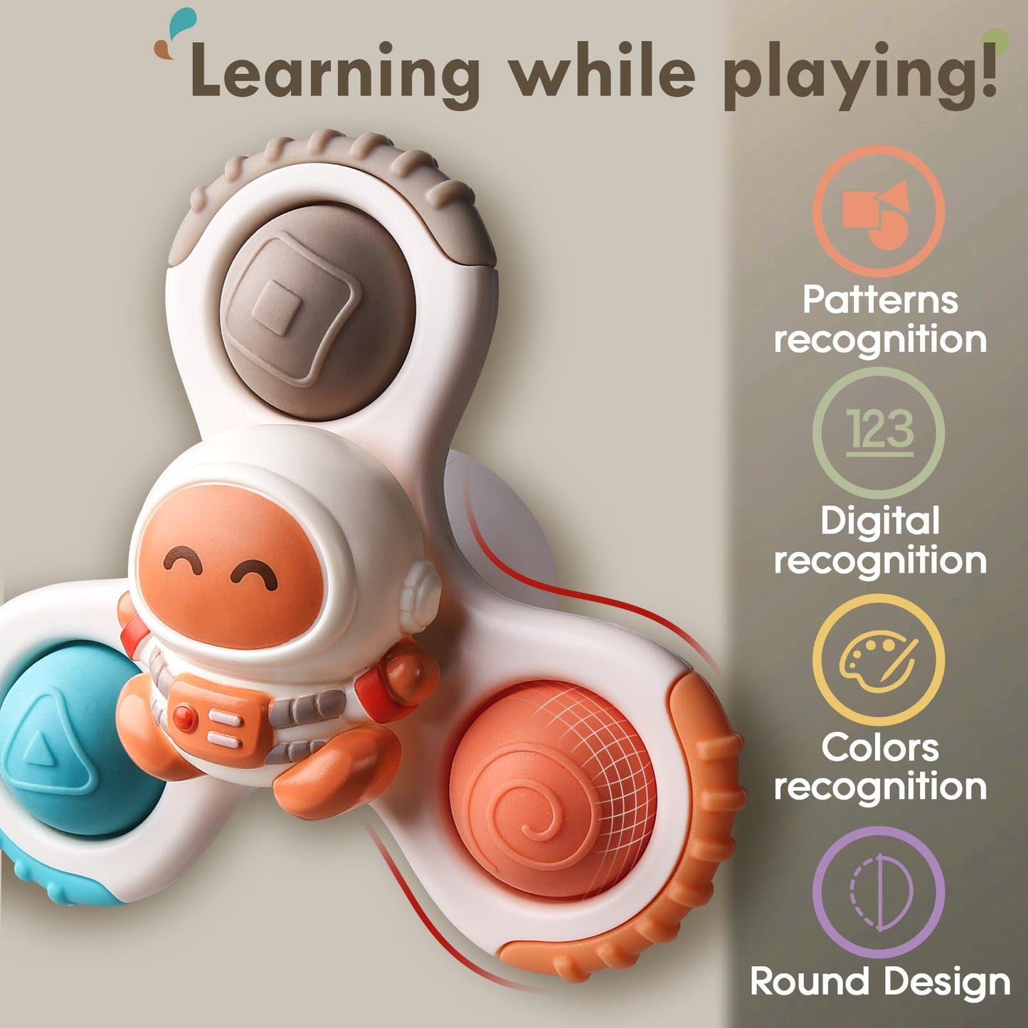 3PCS Pop Suction Cup Spinner Rotatory Toys