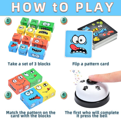 Wooden Face Changing Magic Cube Game