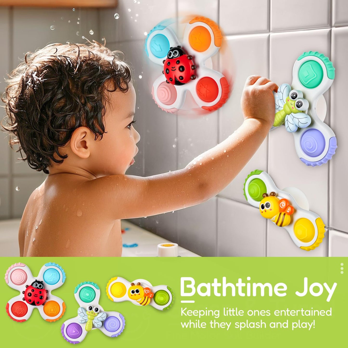 3PCS Pop Suction Cup Spinner Rotatory Toys