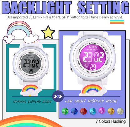 3D Cartoon Waterproof Watches for Girls