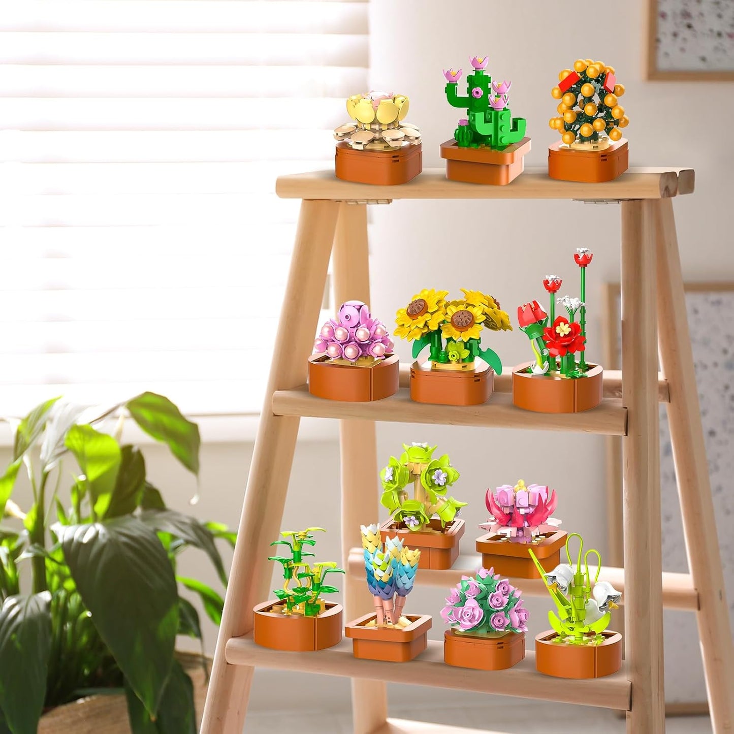 12 Pack Flowers Succulents 3.6MM Mini Building Set