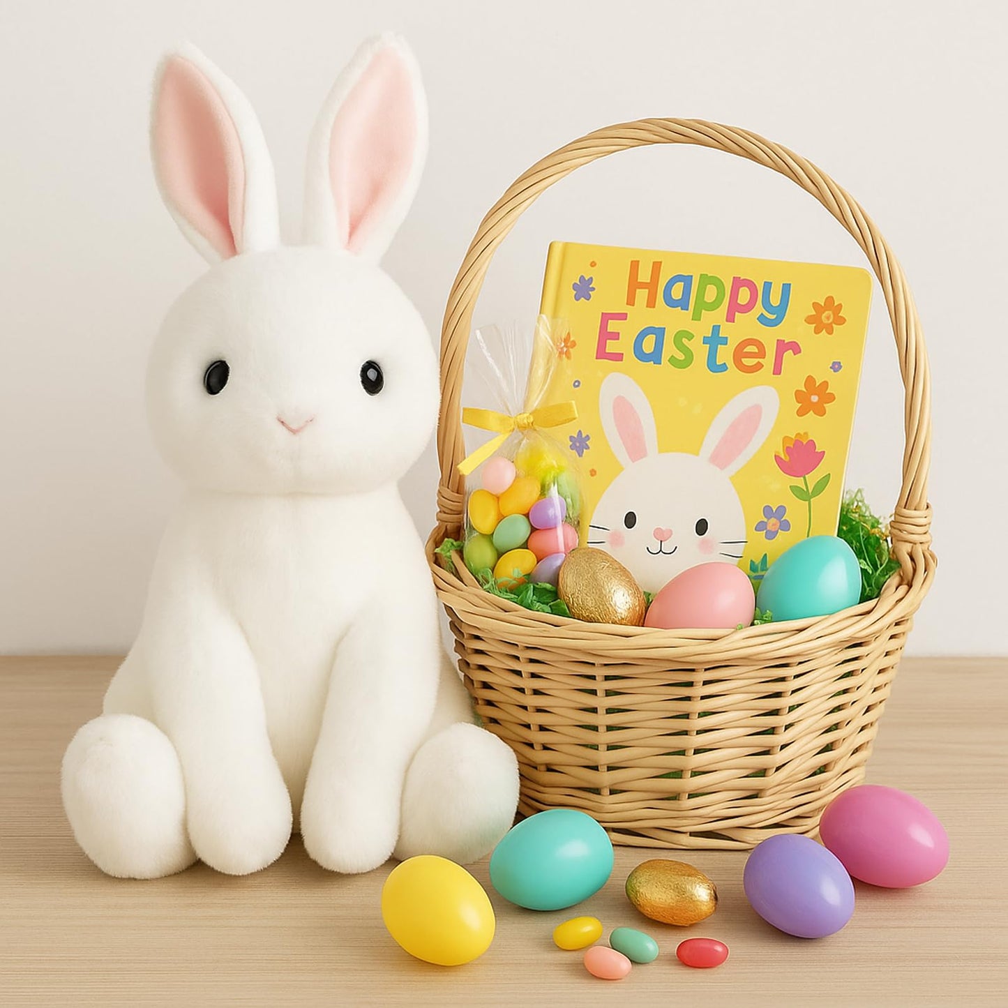 Beige Cream Bunny Rabbit Stuffed Animals Plush Toys for Kids Girls Boys Baby Birthday Bedtime Gift,17.7 inches