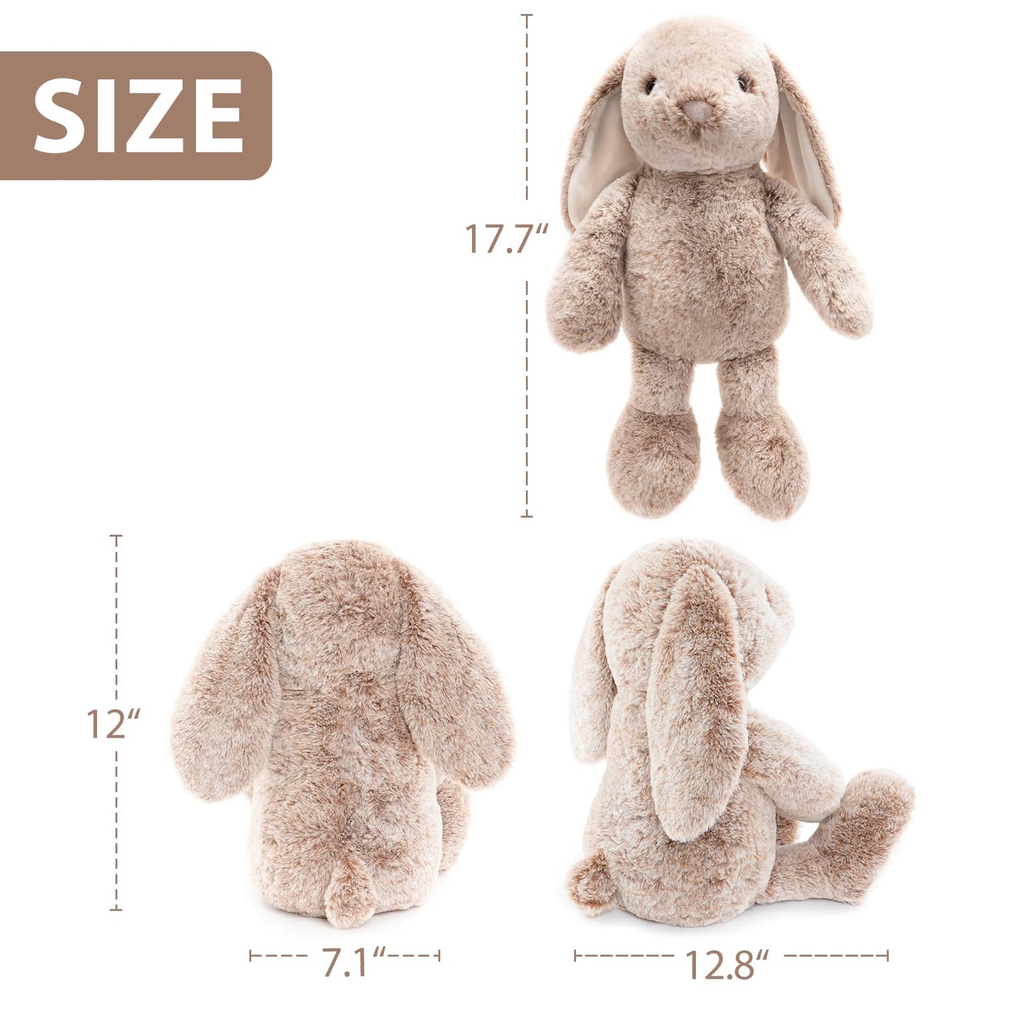 Beige Cream Bunny Rabbit Stuffed Animals Plush Toys for Kids Girls Boys Baby Birthday Bedtime Gift,17.7 inches