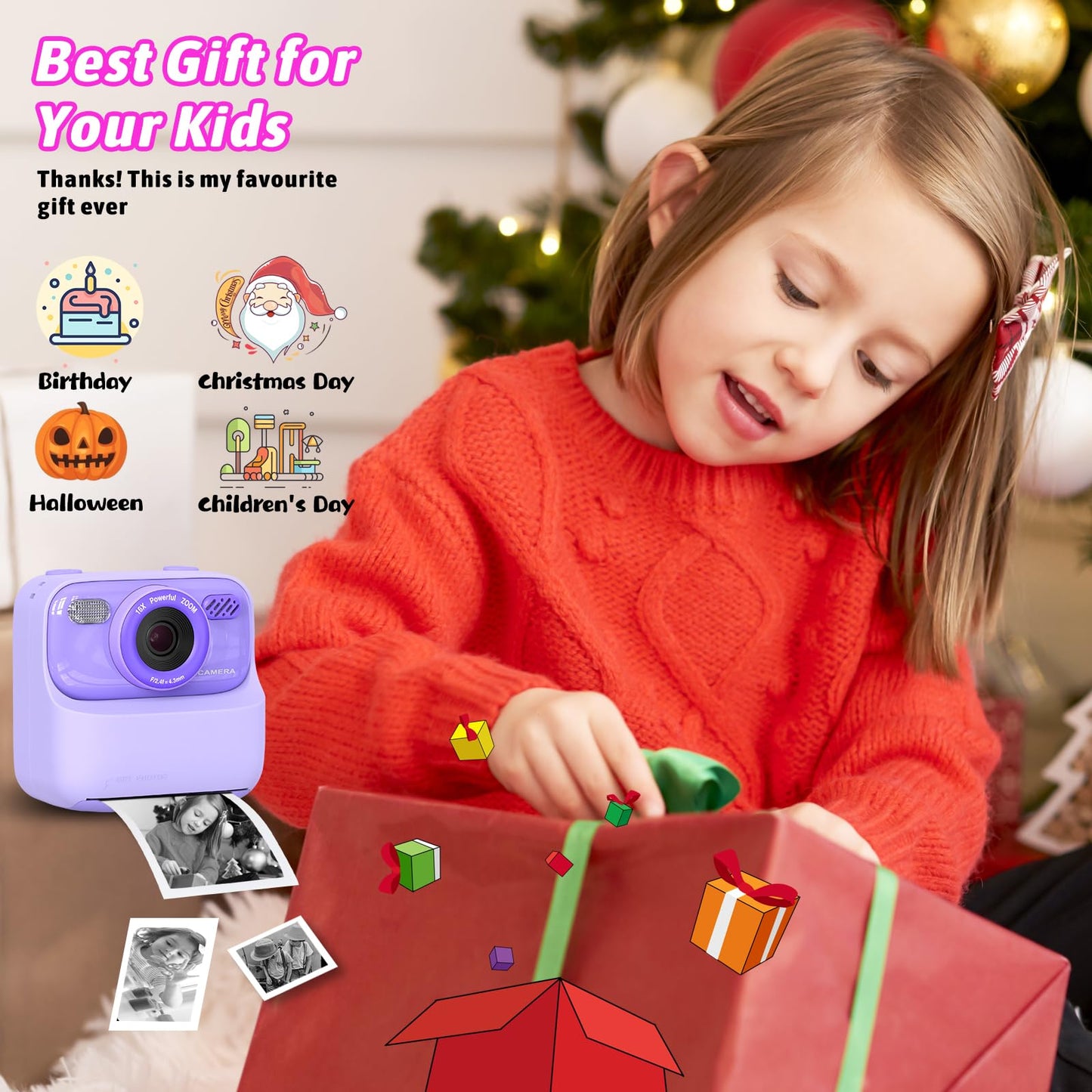 Upgrade Kids Camera Instant Print for Boys and Girls