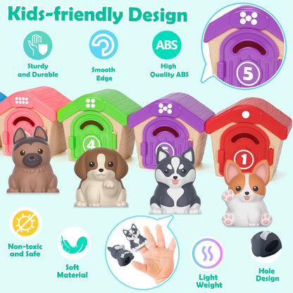 Learning Toys for 1,2,3 Year Old Toddlers, 20Pcs Safari Animals Toys Montessori Counting, Matching & Sorting Fine Motor Games, Christmas Birthday Easter Gift for Baby Boys Girls Age 12-18 Months