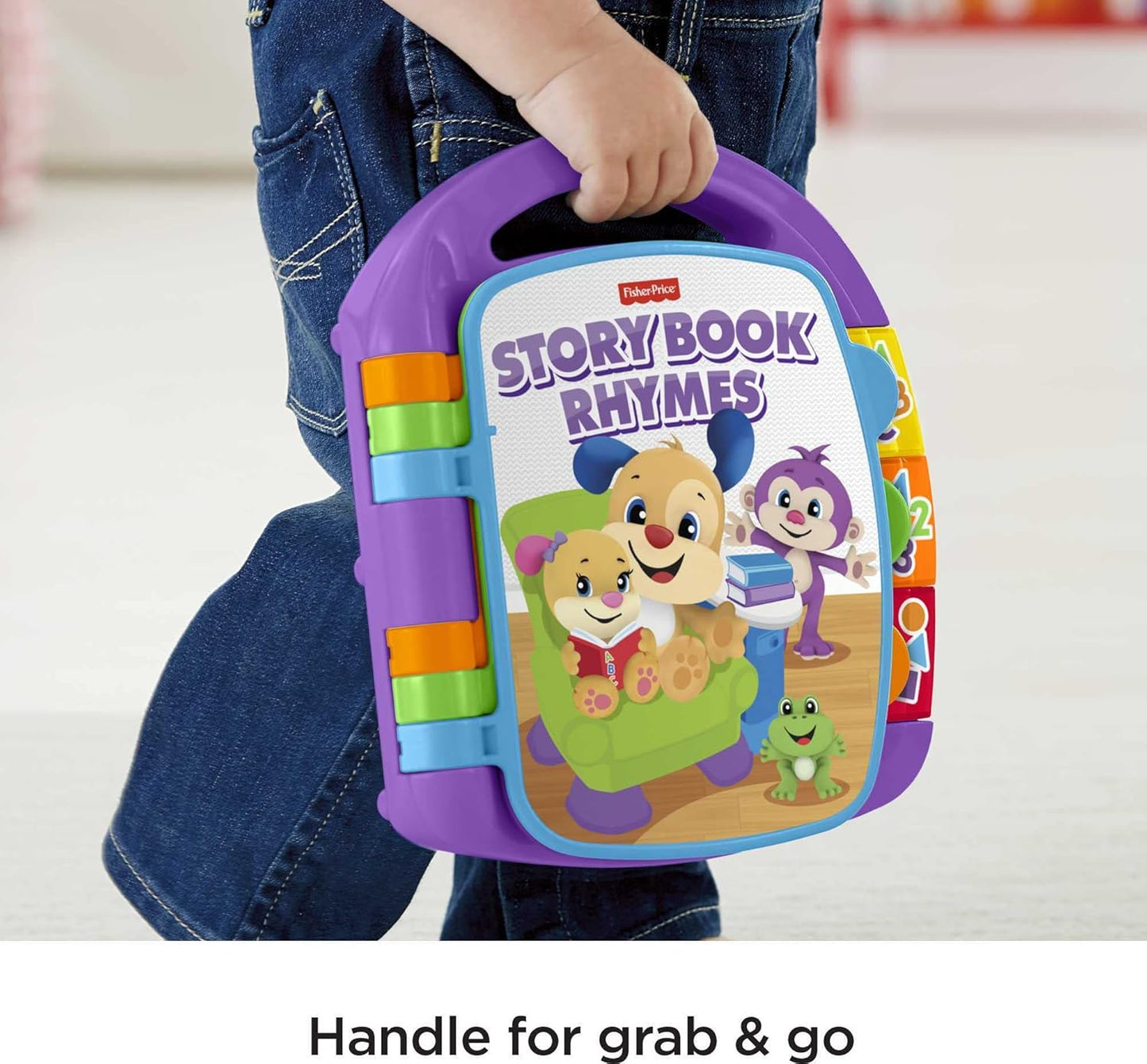 Fisher-Price Laugh & Learn Storybook Rhymes, take-Along Musical Toy Book with Learning Content for Infants (Amazon Exclusive)