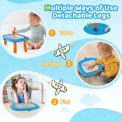 Kikidex Magnetic Drawing Board, Toddler Girl Toys for 1-2 Year Old, Doodle Board Pad Learning and Educational Toys for 1 2 3 Year Old Baby Kids Birthday Gift(Soft Pink)