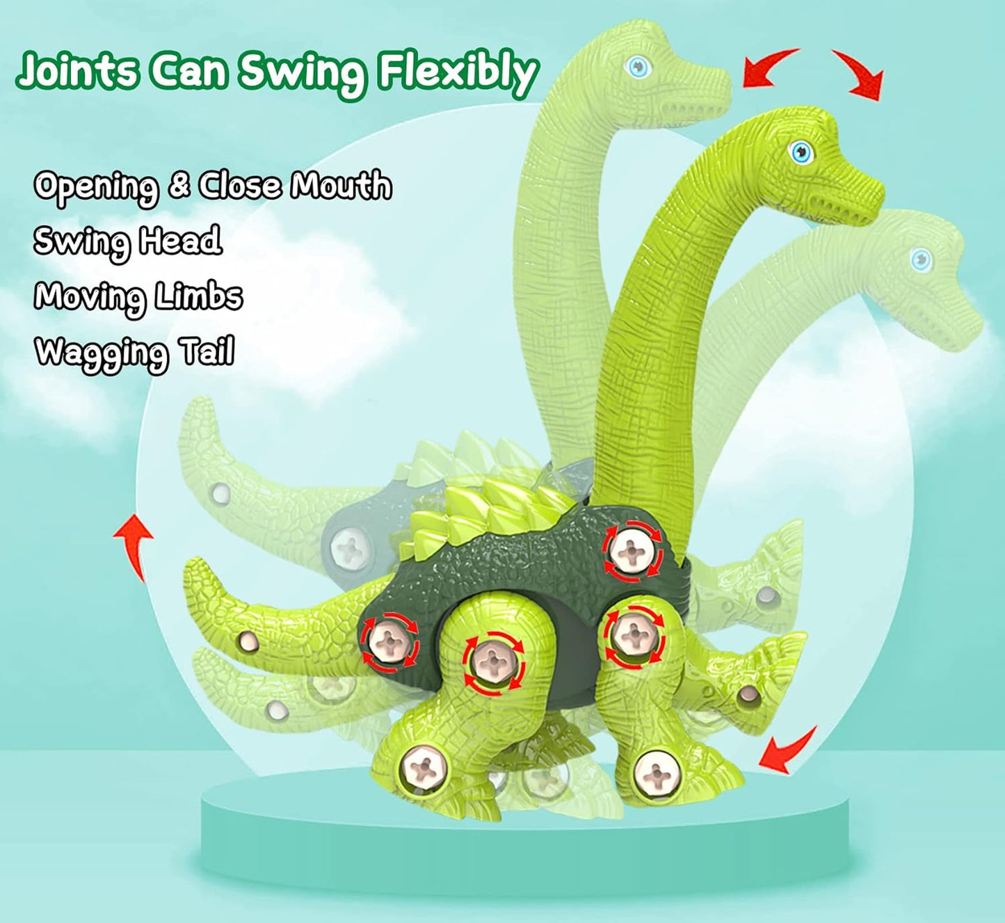 Dinosaur Toys for Kids, 4 Pack Take Apart Dinosaur Toys