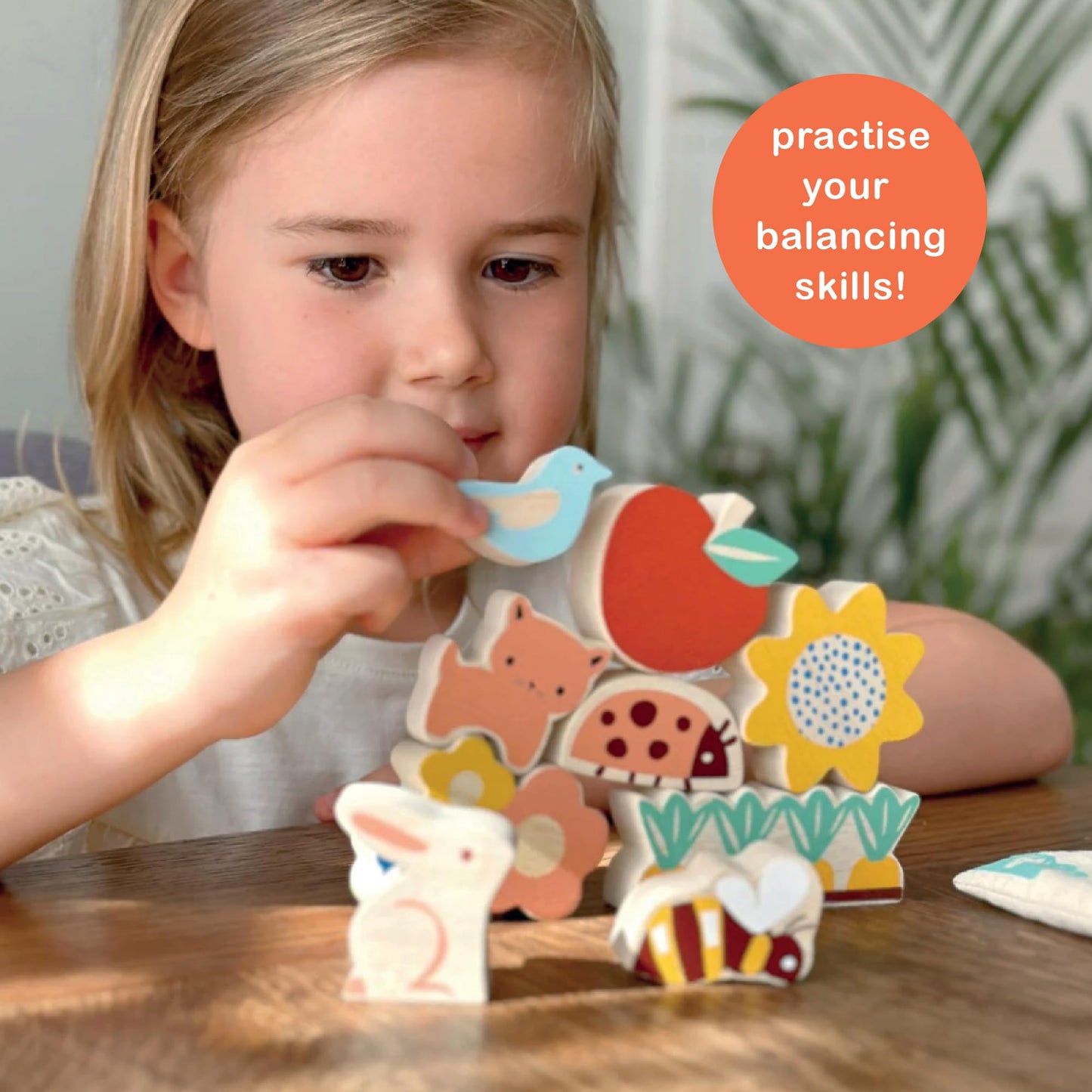 Happy Stacking Safari - 7pc Wooden Stacking Toy