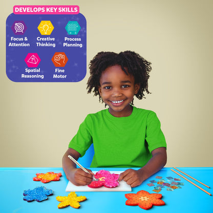 Skillmatics Poke-in Art - Magical Princesses, Mess-Free Fun for Kids, DIY Wood Craft Kits, Creative Activity, Gifts for Girls & Boys Ages 4, 5, 6, 7, 8, 9