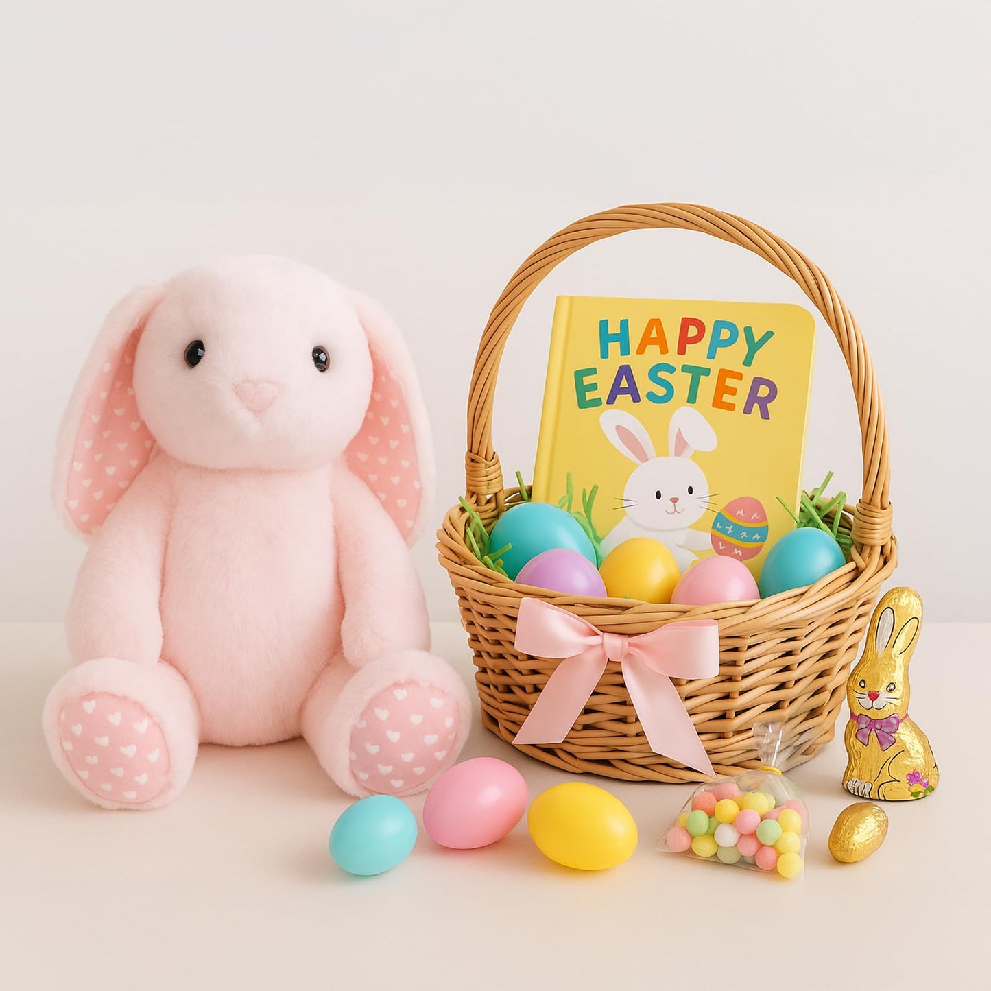 Beige Cream Bunny Rabbit Stuffed Animals Plush Toys for Kids Girls Boys Baby Birthday Bedtime Gift,17.7 inches