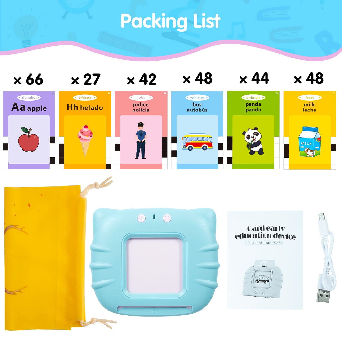 Toddler Toys Sight Words Talking Flash Cards for Ages 2 3 4 Boys and Girls, Autism Sensory Toy for Autistic Children, Learning Educational Montessori Speech Therapy Toys 224 Sight Words
