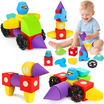 15 PCS Magnetic Foam Blocks for Kids