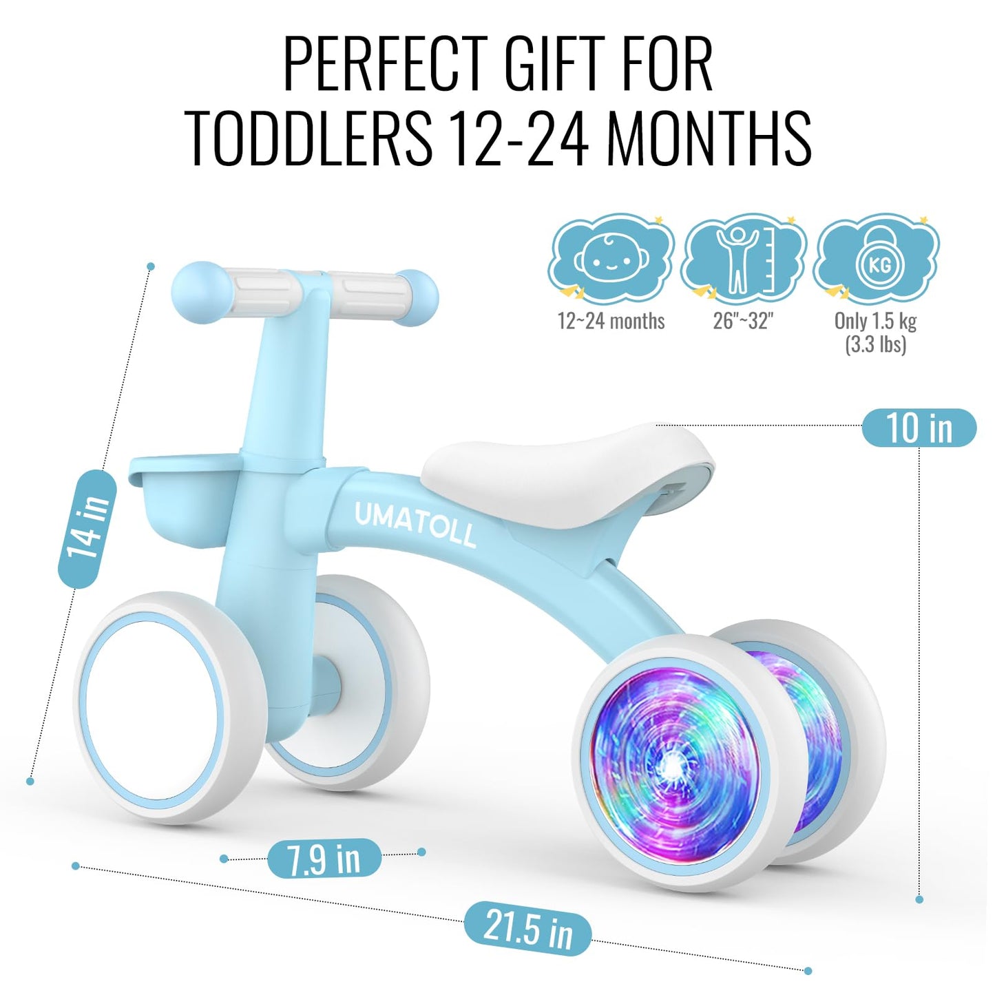Colorful Lighting Baby Balance Bike Toys