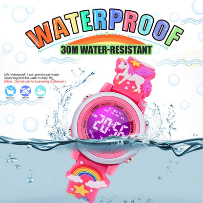 3D Cartoon Waterproof Watches for Girls