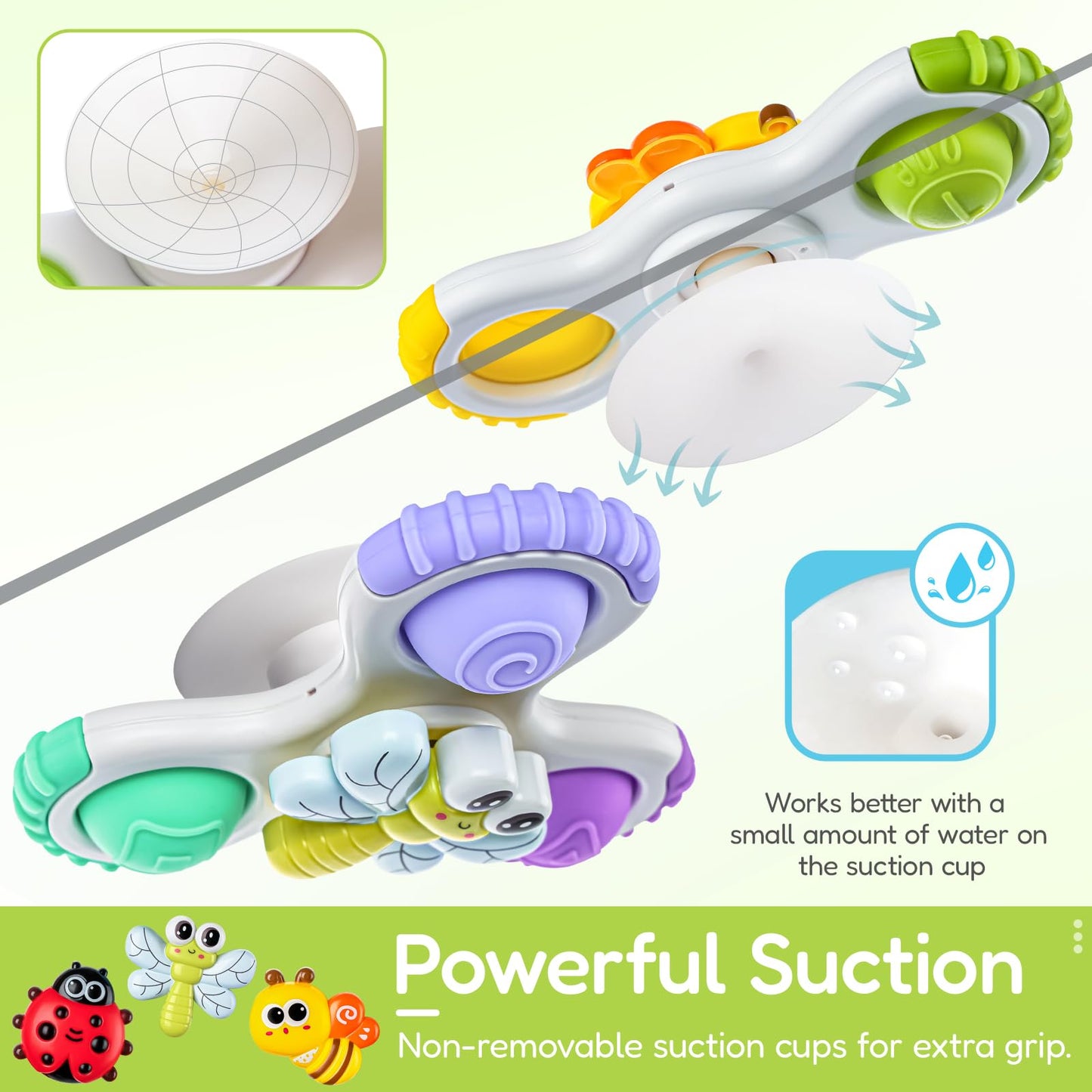 3PCS Pop Suction Cup Spinner Rotatory Toys