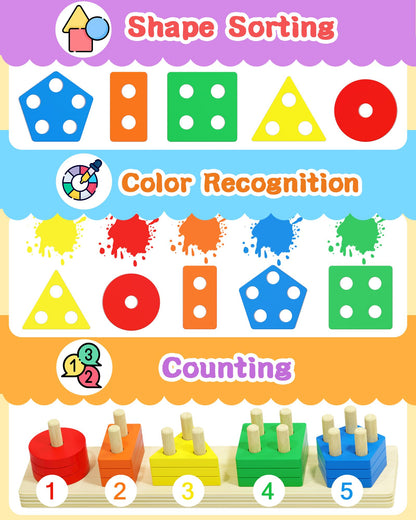 Montessori Toys for 1 2 3 Year Old Boy Girl