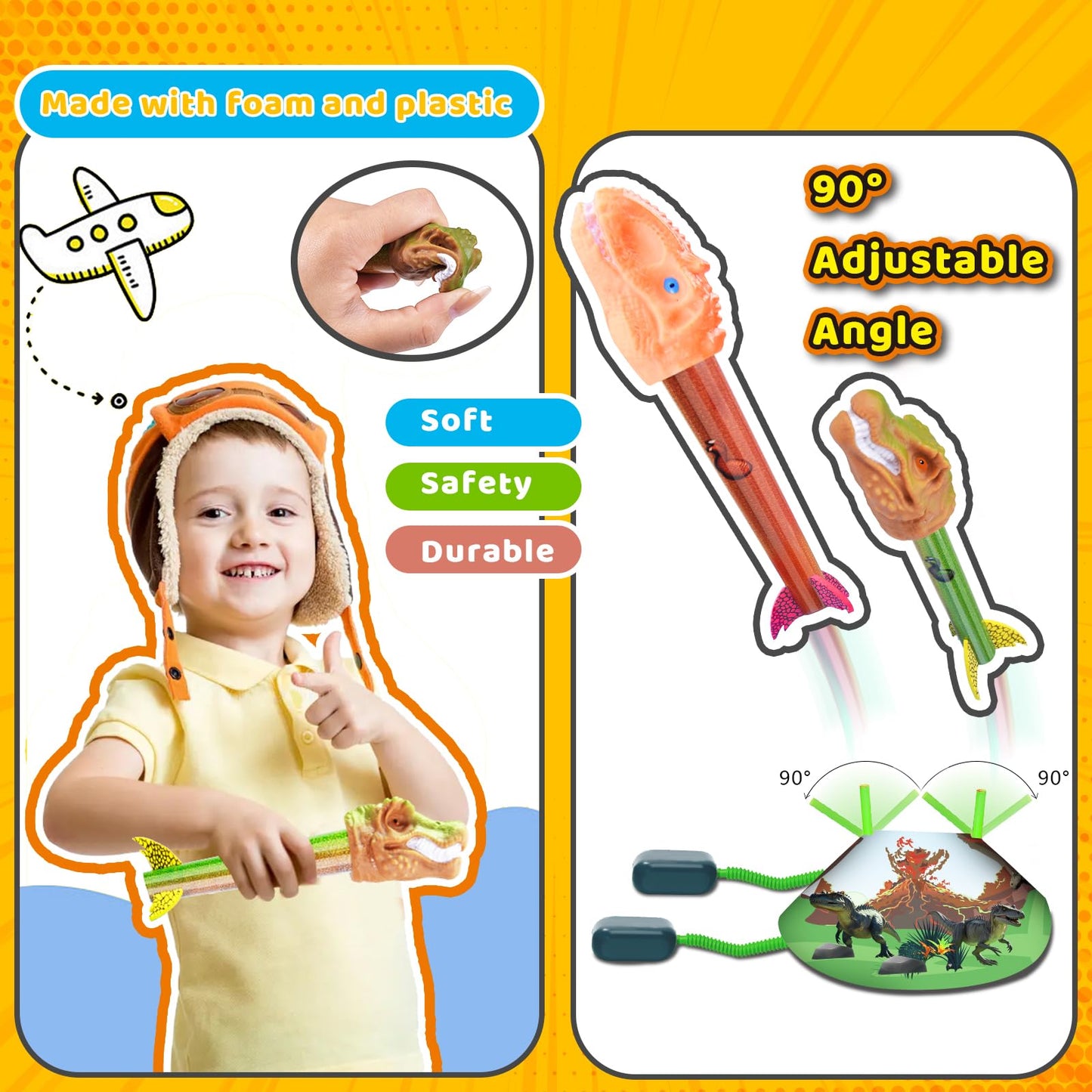 Dinosaur Rocket Launcher for Kids