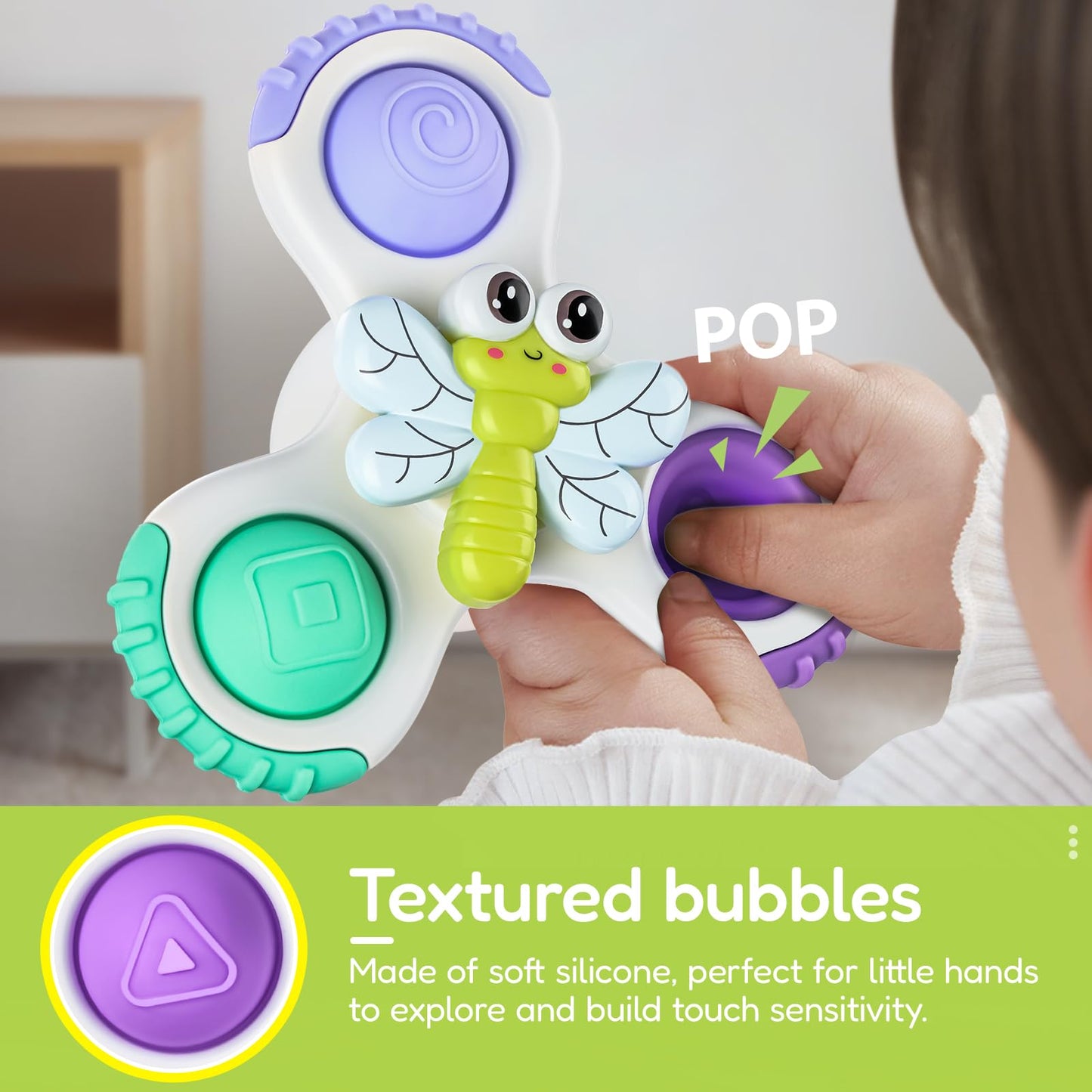 3PCS Pop Suction Cup Spinner Rotatory Toys