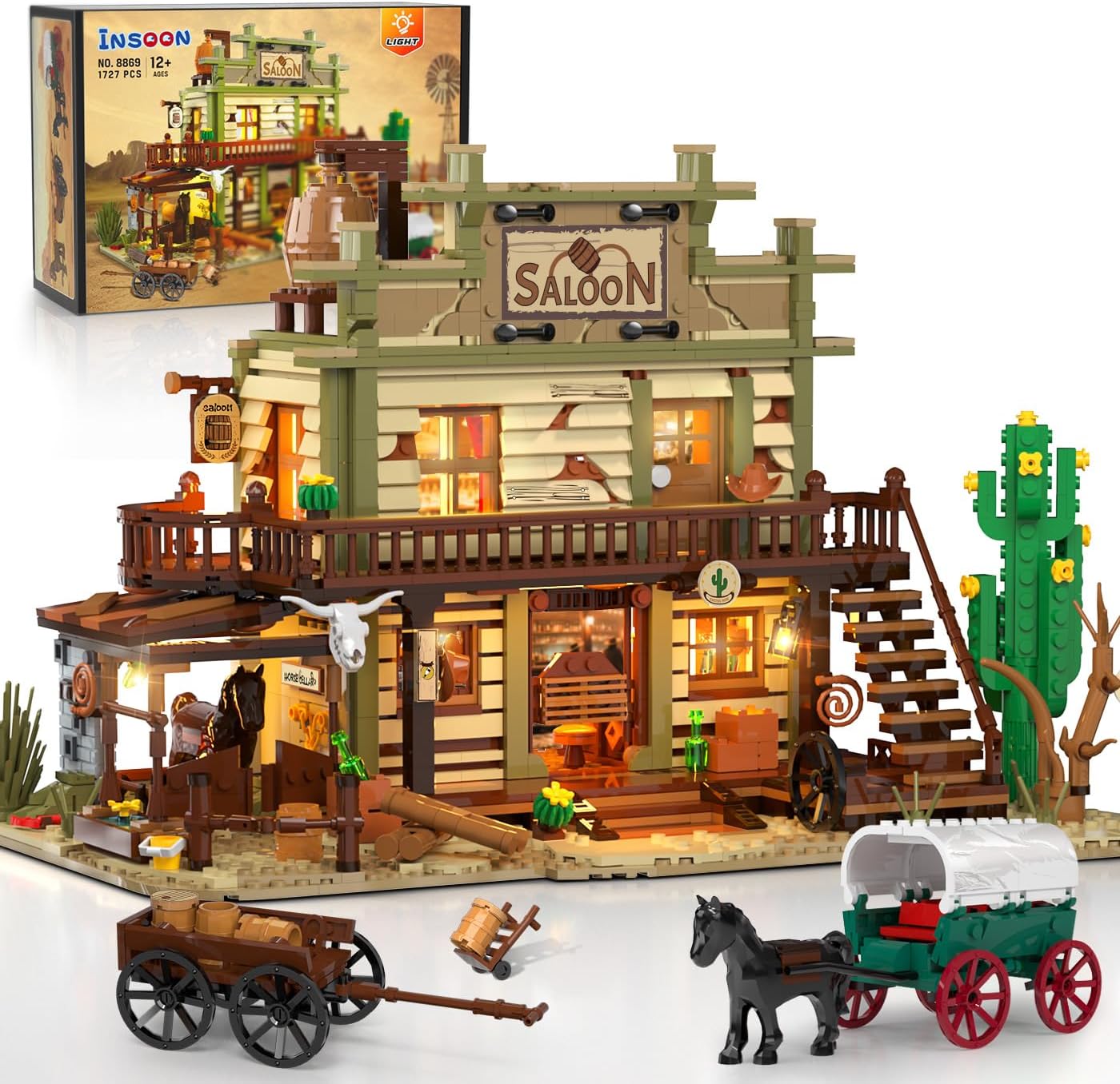 Western Saloon Building Set with LED Light
