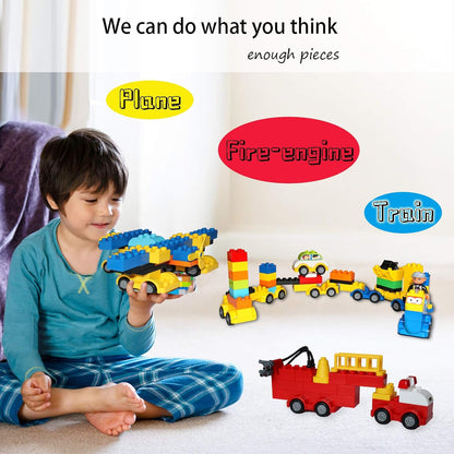 Building Blocks for Toddlers 2-5, 171 Pieces Blocks Car Set for Kids Classic Large Building Bricks Compatible with All Major Brands Educational Toys for All Ages