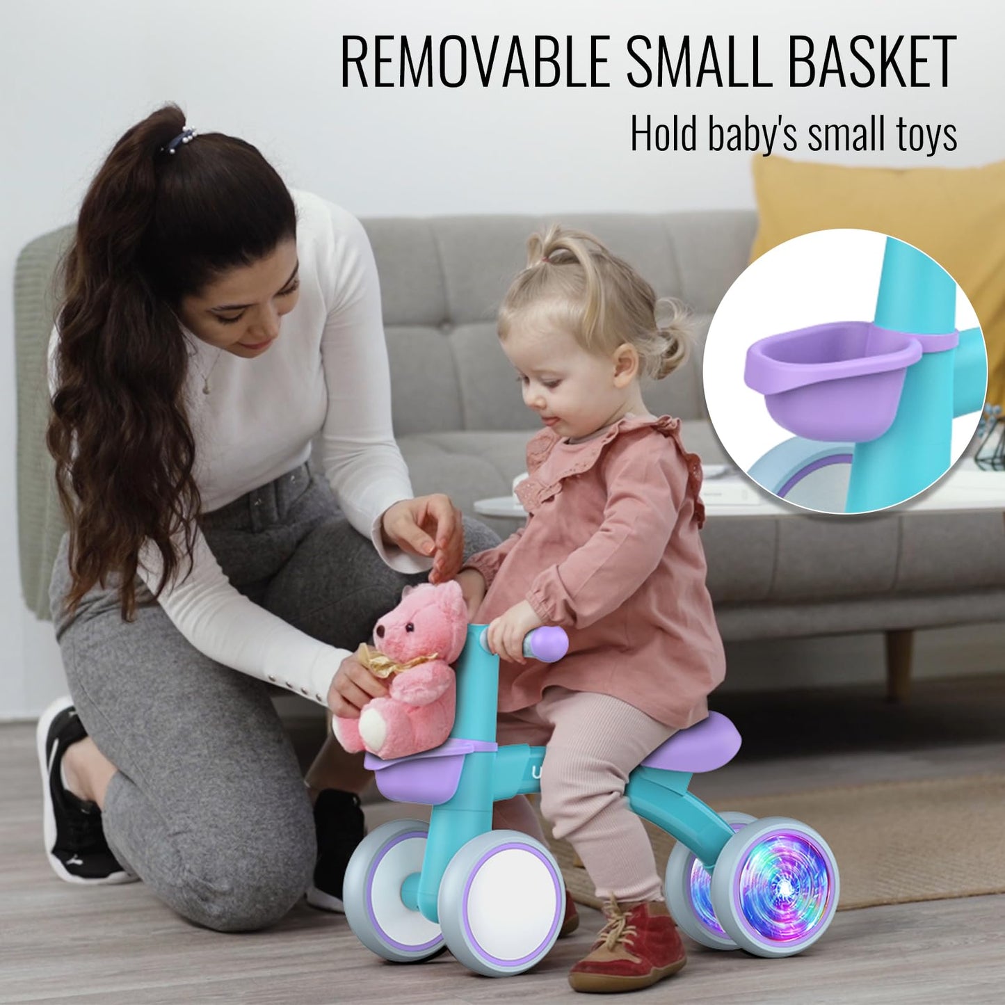 Colorful Lighting Baby Balance Bike Toys