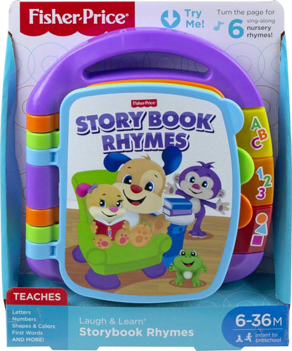 Fisher-Price Laugh & Learn Storybook Rhymes, take-Along Musical Toy Book with Learning Content for Infants (Amazon Exclusive)