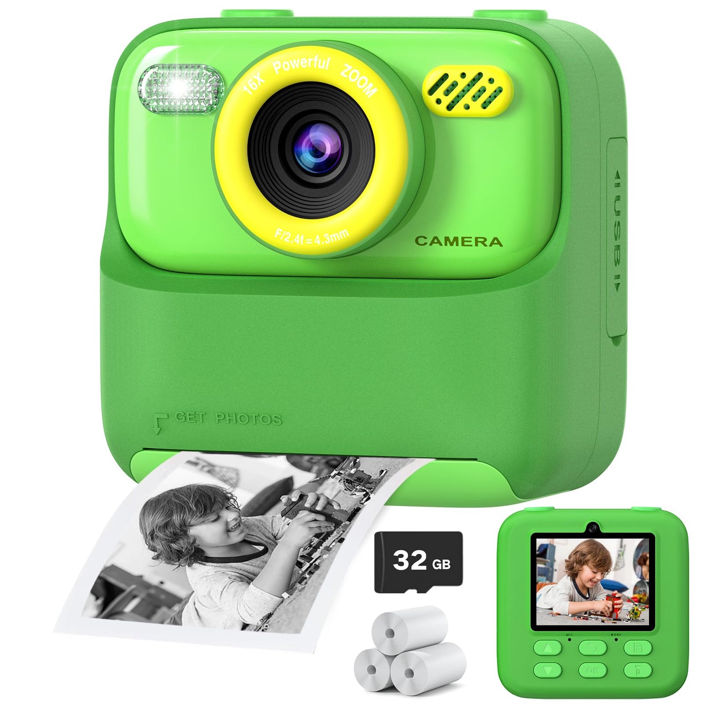 Upgrade Kids Camera Instant Print for Boys and Girls