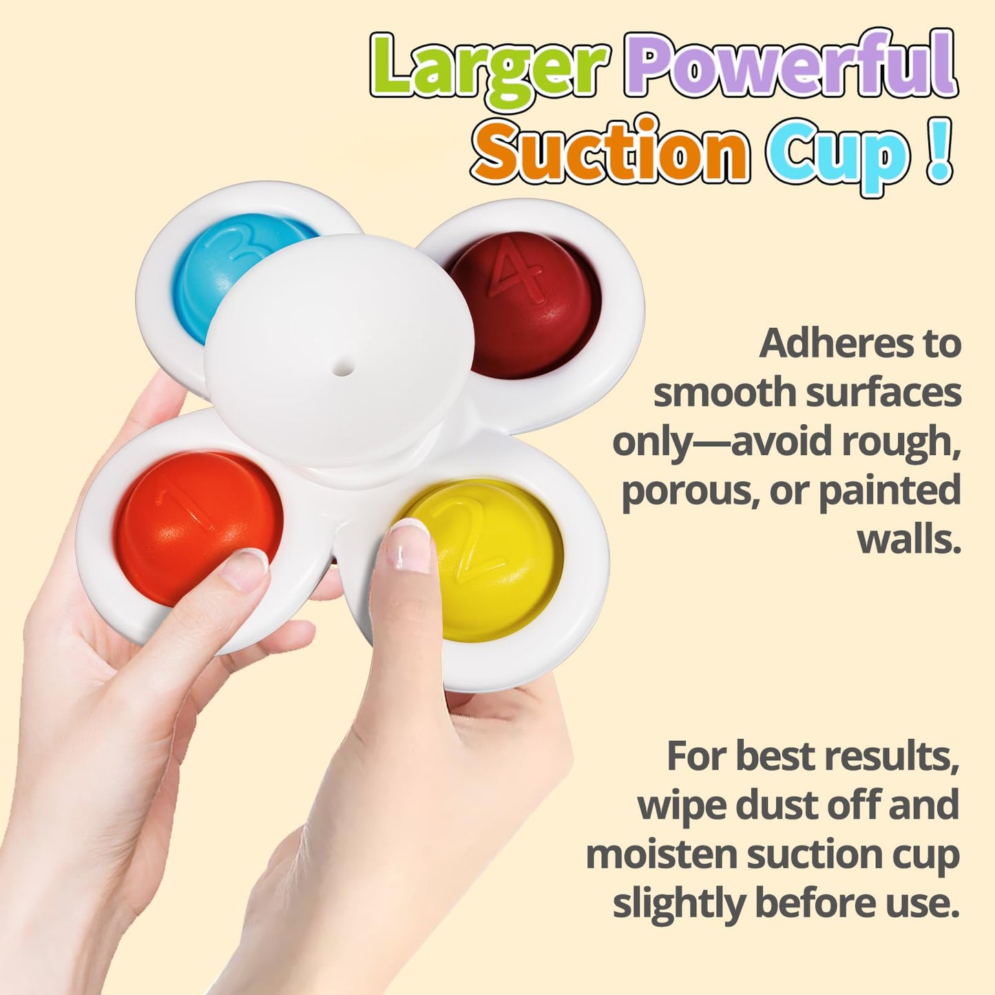 3PCS Pop Suction Cup Spinner Rotatory Toys