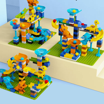 2-in-1 Kids Toys - Marble Run Building Blocks