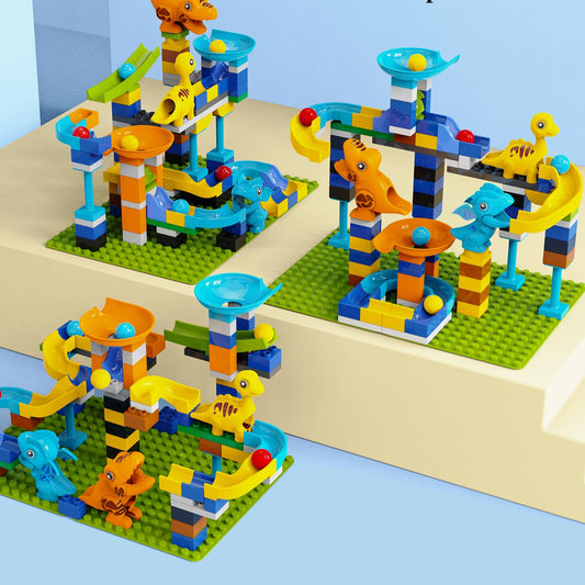 2-in-1 Kids Toys - Marble Run Building Blocks