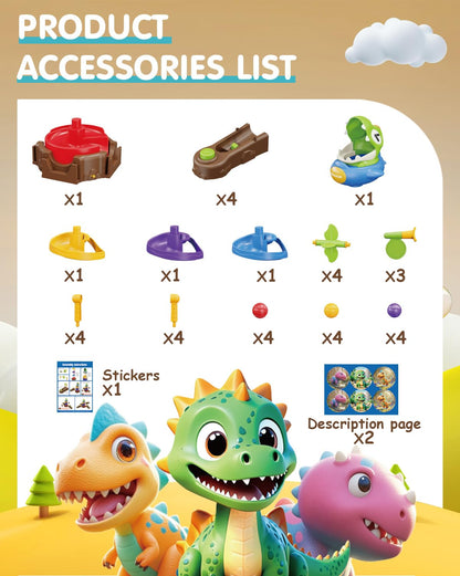 Dinosaur Ball Drop Toys for 3 4 5 6 7 8 9 Years Old Kids, Dino Spin Twister Toddlers Toy, Shoot Balls Toddler Montessori Toys Gifts for 3-6 Year Old Boys Girls, 2 Players PK Mode