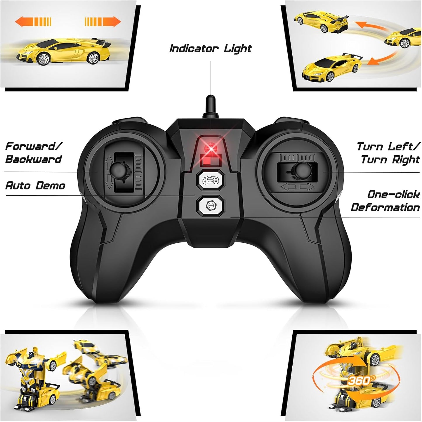 Transform Robot RC Cars with Cool LED Headlights