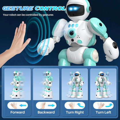 Kids Robot Toys, Remote Control Robot, Programmable Robot with Recorded Voice Music Dance Gesture Control, Gift for Toddler Boys and Girls