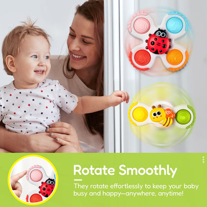 3PCS Pop Suction Cup Spinner Rotatory Toys