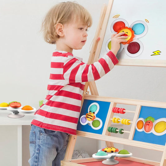 3PCS Pop Suction Cup Spinner Rotatory Toys